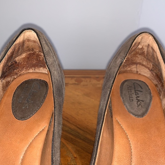 Clarks Artisan Society Ball Suede Pumps Taupe Women’s Size 8W (wide) - Picture 11 of 16